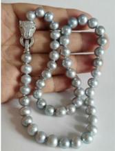 Hot selling free shipping****elegant 10-11mm south sea round silver grey pearl necklace 2024 - buy cheap