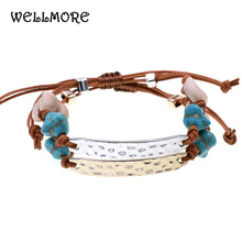 WELLMORE-Pulseras de conchas bohemias para mujer, brazaletes de piedras hechas a mano, joyería al por mayor 2024 - compra barato