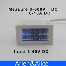 Dual LCD display DC Voltage and current meter  voltmeter ammeter range DC 0-600V 0-10A Blue backlight DC 3~40 Input With shunt 2024 - buy cheap