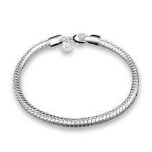 Snake Chain 3MM Wide Silver Plated Bracelets & Bangles For Women Popular Silver Link Chain Bracelet Female Wedding Gift 2024 - buy cheap