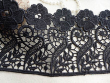 5 Yards Gorgeous Black Venise Venice Lace Trim with Flower design For Altered Couture, Sweaters, Clutch, Jewelry or Garment 2024 - buy cheap