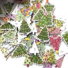 50pcs Mixed Christmas Tree Wood Button Sewing Accessories Decorative Buttons Handmade Scrapbooking Craft DIY WB562 2024 - buy cheap