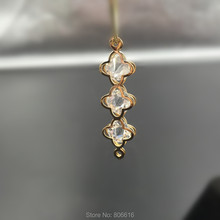 Colgante de aleación de cristal con diamantes de imitación, joyería interior, 35x11mm, flor de "Color oro KC", 120 Uds. 2024 - compra barato