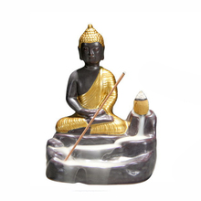 The Newest Backflow Incense Burner Gold Buddha Dual Function Stick and Cone Incense Censer Ceramic Home Decor Dropshipping Goods 2024 - buy cheap
