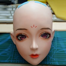 Km102 vestuário feminino artesanal de resina, metade da cabeça da menina, bjd, máscara de boneca, cosplay, máscara kigurumi 2024 - compre barato