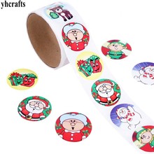 Adesivos de natal para recompensa, etiqueta de atividade, artesanato, escolar, decoração de natal, presentes, brinquedos diy, 1 rolo (100 peças)/lote 2024 - compre barato