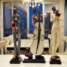 Decoración moderna de banda negra de resina, artesanía de música para músicos, restaurante, Bar, estatuas, sala de estar, adornos de arte para mesa 2024 - compra barato