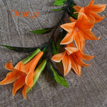 Lirio artificial de imitación para decoración del hogar, flor de seda falsa de 100cm, para boda, 3 unids/lote 2024 - compra barato