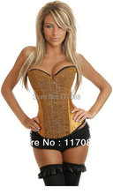 Free shipping ML4051 Golden Sexy Lingerie Corset  Strapless Corset with g-string (S/M/L/XL) 2024 - buy cheap