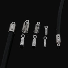 30 unids/lote (adecuado para cadena de cuerda de 1/2/3/4mm) Cuentas de acero inoxidable engarzadas para fabricación de joyas, collares y pulseras DIY 2024 - compra barato