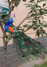 Большой 45 см пена и красочные перья Павлин искусственная птица ручной работы, украшение сада реквизит подарок a2586 2024 - купить недорого