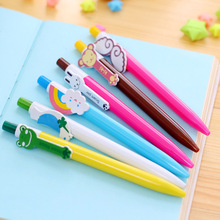 Bolígrafo retráctil de 0,5mm para niños, pluma de tinta de Gel con diseño de animales de dibujos animados Kawaii, arcoíris, material de papelería coreana 2024 - compra barato