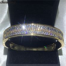 choucong Luxury Bangle Baguette Cut 5A cubic zirconia Yellow Gold Filled Wedding Bracelet bangle for women Fashion accessaries 2024 - buy cheap