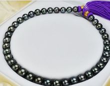 Envío Gratis, producto en oferta, nuevo estilo> impresionante collar de perlas negras tahitianas de AAAA12-14mm redondo, 17 pulgadas, 925s 2024 - compra barato