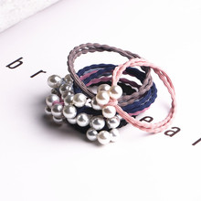 6pcs Pearl Colorful Double layer Elastic Hair Band Sets Hair Accessories Girls Handmade Hair Tie Headband Rubber Band 2024 - buy cheap