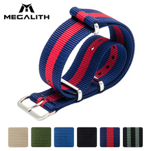 MEGALITH Watch Straps Nylon Fabric Watchbands Stainless Steel Buckles Claps Watch Straps With 3 Ring Buckle 22cm Men Watchbands 2024 - buy cheap