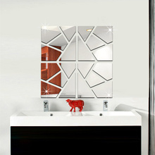 4 plazas/Set espejo moderno 3D acrílico pared pegatinas DIY extraíbles espejo arte corredor decoración de la habitación de 3 colores disponibles 2024 - compra barato