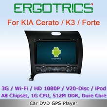 Android 4.0 3G WiFi Car DVD GPS Sat Navi Headunit For KIA Cerato Forte K3 2013 with Radio Bluetooth SWC IPOD free Wifi Adapter 2024 - buy cheap