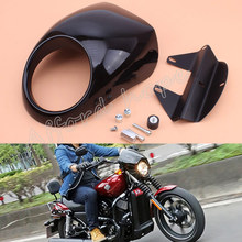 Máscara de carenagem para farol dianteiro, garfo frontal com tela de mosca, visor de tela flyscreen para harley sportster dyna, preto brilhante 2024 - compre barato