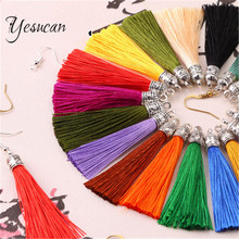 Yesucan 10PCS Tassel Cords Silk Tassels Earrings Charms Colorful Cotton Silk Tassel Brush for Earring Charm Making Tassels DIY 2024 - buy cheap