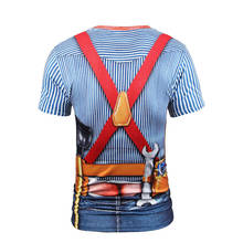 Mr.1991INC New Fashion Designed T-shirt Men/Women Fake Two Pieces 3d T shirt Print Tooling Stripes Shirts Summer Tops Tees 2024 - buy cheap