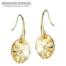 Neoglory Austrian Crystal Light Yellow Gold Color Bohemian Dangle Drop Earrings For Women Indian Fashion Jewelry 2020 Love JS9 2024 - buy cheap