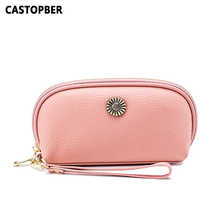 New Women Fashion Cowhide Genuine Leather Day Clutch Sun Flower Long Purse Wallets Ladies Phone Bag High Quality Large Capacity 2024 - buy cheap