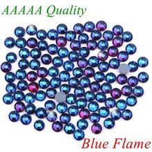 Роскошные Стразы AAAAA горячей фиксации с голубым пламенем SS6 SS10 SS16 SS20 SS30 стеклянные кристаллы с плоской задней поверхностью Железный На бриллианте 2024 - купить недорого
