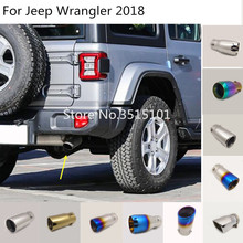 Car styling Cover Muffler End Stainless steel Tail Pipe Dedicate outlet Exhaust 1pcs For Jeep Wrangler 2018 2019 2024 - buy cheap
