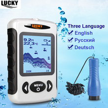 Echo sounder for fishing in russian lucky FF718D-Ice 200KHz/83KHz Dual Sonar Frequency 100M Fish Detector accessories fishfinder 2024 - buy cheap