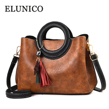 ELUNICO 2019 Winter Fashion Large Capacity Casual Tassels Tote Bag Young Ladies Messenger Shoulder Bags For Women Crossbody Bag 2024 - buy cheap