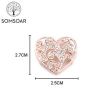 Somsoar Jewelry 2.7*2.5cm Flower Heart Slide Charms big size Charms fit 10mm Mesh Bracelet and Leather Wrap Bracelet Wholesale 2024 - buy cheap