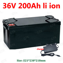 GTK waterproof 36v 200ah lithium ion batteria 100A BMS li ion for 3000W 1500W scooter bike Solar energy EV +10A charger 2024 - buy cheap