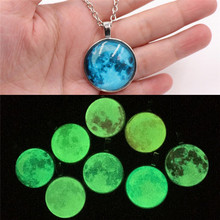Creative New Full Moon Necklace Space Picture Pendant Glow Galaxy Jewelry Space Glow in the dark Necklace Glowing Moon Necklace 2024 - buy cheap