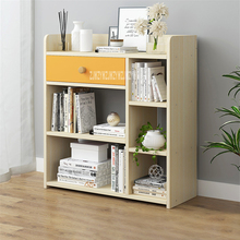 D4417-Estantería sencilla y moderna para dormitorio, estantería de madera multifuncional, creativa y económica, armario de libros multicapa con cajón 2024 - compra barato