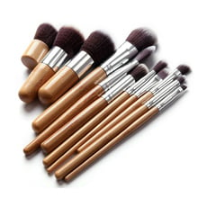 Conjunto de pincéis de bambu para maquiagem, 11 peças, novo, sombra, base, escova de cabelo sintético, cosméticos, maquiagem 2024 - compre barato