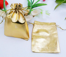 Bolsas doradas de 7x9cm para mujer, bolsa con cordón vintage para boda, fiesta, joyería, regalo de Navidad, bolsa de embalaje artesanal, 10 Uds. 2024 - compra barato