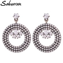 Sehuroan Bohemian Oorbellen Crystal Round Drop Earrings For Women Statement Vintage Earing Pendientes Fashion Jewelry Wholesale 2024 - buy cheap