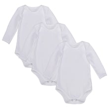 3PCS/Lot Baby Bodysuits Clothes Long Sleeve Solid color white and black Newborn Unisex Boys Girl Summer Infant Jumpsuit 2024 - buy cheap