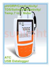 Portable pH / ORP / Conductivity / TDS / Salinity / Temperature 6 in 1 Meter with USB Datalogger and Calibration Solution 2024 - buy cheap