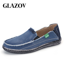 Glazov sapatos casuais masculinos, jeans respirável de alta qualidade, casual, slip on, loafer 2024 - compre barato
