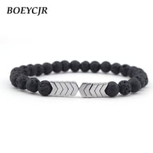 BOEYCJR Alloy Arrow Lava Stone Beads Bangles & Bracelets Vintage Jewelry Stone Energy Yoga Bracelets for Women or Men  2024 - buy cheap