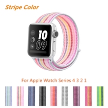 Sport Loop Strap For Apple Watch Band 4 44mm 40mm iWatch Band 3 2 1 42mm 38mm Accessories Stripe Colorful Nylon Wrist Bracelet 2024 - buy cheap