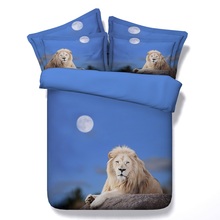 Lion print bedding set duvet cover Super king size queen full twin double single bed sheets bedspreads quilt linen animal print 2024 - buy cheap