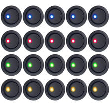 EE support 20PCS Four Colour Mixed Led Dot Light Switch 12V Car Auto Boat Round Rocker ON/OFF Toggle Switch Sales 2024 - buy cheap