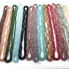 Wholesale Fashion Bohemian Tribal Jewelry 6mm Long knotted Glass Crystal Necklace 2024 - buy cheap