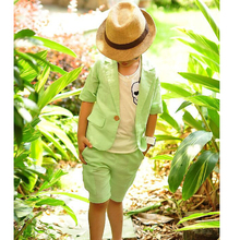 Детская одежда ребенка летом мужской сплошной цвет костюм капри большой мальчик ребенок солнцезащитный крем верхняя одежда костюмы 2024 - купить недорого