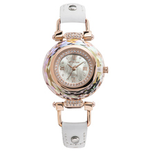 Melissa Lady-reloj de lujo de cristal para mujer, pulsera de moda fina con horas de concha, diamantes de imitación de cuero Real, caja de regalo de cumpleaños 2024 - compra barato
