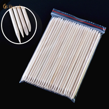 200pcs/lot Nail Art Design Wood Stick Orange Dead Skin Forks Cuticle Pusher Remover Double End Nail Finger Care Manicure Tools 2024 - buy cheap
