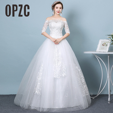 2018 Real Photos Free Shipping New Hot Selling Cheap Elegant Ball Gown Lace Up Back Formal Bride Dresses Wedding Dress 2024 - buy cheap